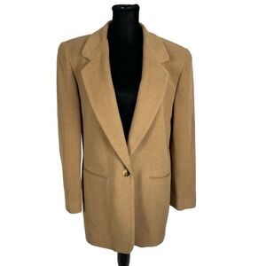 Vintage 90’s Harve’ Benard Tan Herringbone Wool Cashmere Blend Blazer - Women’s